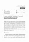 Research paper thumbnail of Habeas corpus w Polsce oraz w niektórych państwach kręgu common law. Analiza prawnoporównawcza