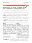 Research paper thumbnail of Incidence and risk factors of inguinal hernia after robot-assisted radical prostatectomy