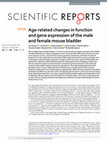 Research paper thumbnail of Age-related changes in function and gene expression of the male and female mouse bladder