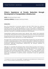 Research paper thumbnail of China's Experience of Poverty Reduction through Development of Transportation Infrastructure