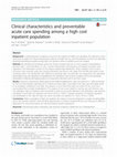 Research paper thumbnail of Clinical characteristics and preventable acute care spending among a high cost inpatient population