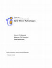 Research paper thumbnail of Early Mover Advantages