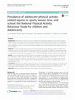 Research paper thumbnail of Prevalence of adolescent physical activity-related injuries in sports, leisure time, and school: the National Physical Activity Behaviour Study for children and Adolescents