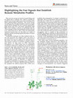 Research paper thumbnail of Highlighting the Fast Signals that Establish Remote Metabolite Profiles