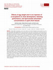 Research paper thumbnail of Effects of egg weight and in ovo injection of &lt;i&gt;α&lt;/i&gt;-tocopherol on chick development, hatching performance, and lipid-soluble antioxidant concentrations in quail chick tissues