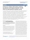 Research paper thumbnail of Erratum to: Online information seeking by patients with bipolar disorder: results from an international multisite survey