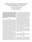 Research paper thumbnail of Interference reduction in CDMA channels: A statistical-mechanics approach