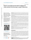 Research paper thumbnail of Patient-controlled paravertebral analgesia for video-assisted thoracoscopic surgery lobectomy