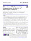 Research paper thumbnail of CAR-engineered NK cells; a promising therapeutic option for treatment of hematological malignancies