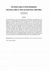 Research paper thumbnail of The Colonial Legacy In African Management: West Africa (1950s to 1970s) and South Africa (1990-2000s)