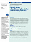 Research paper thumbnail of Therapie schwer behandelbarer Epilepsien bei Kindern und Jugendlichen