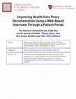 Research paper thumbnail of Improving health care proxy documentation using a web-based interview through a patient portal