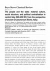 Research paper thumbnail of “The people and the state: material culture, social structure, and political centralisation in central Italy (800-450 BC) from the perspective of ancient Crustumerium (Rome, Italy)” - Review by Vincenzo Bellelli - Bryn Mawr Classical Review 2021.11.49