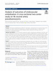 Research paper thumbnail of Analysis of outcomes of endovascular embolisation: A cross-sectional two-center study on 46 visceral artery pseudoaneurysms