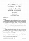 Research paper thumbnail of Vigencia del Proyecto de una psicología para neurólogos