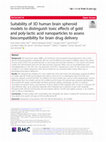 Research paper thumbnail of Suitability of 3D human brain spheroid models to distinguish toxic effects of gold and poly-lactic acid nanoparticles to assess biocompatibility for brain drug delivery