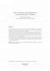 Research paper thumbnail of Qué es el Instituto de Investigaciones en Ciencias Financieras y Contables