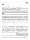 Research paper thumbnail of Current knowledge of COVID-19 and infection prevention and control strategies in healthcare settings: A global analysis