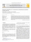 Research paper thumbnail of Temperature dependence of I–V characteristics and performance parameters of silicon solar cell