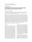 Research paper thumbnail of A novel green synthesis of silver nanoparticles using soluble starch and its antibacterial activity