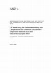 Research paper thumbnail of Die Bedeutung der Selbstbestimmung von Lehrpersonen für Unterricht und Lernen - Empirische Befunde aus dem Interventionsprojekt IMST