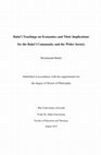 Research paper thumbnail of Baha'i Teachings on Economics and Their Implications for the Baha'i Community and the Wider Society