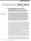 Research paper thumbnail of Liprotides kill cancer cells by disrupting the plasma membrane