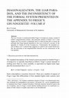 Research paper thumbnail of Diagonalization, the Liar Paradox, and the Inconsistency of the Formal System Presented in the Appendix to Frege’s Grundgesetze: Volume II