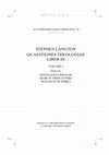 Research paper thumbnail of [table of contents] Stephen Langton, Quaestiones theologiae, Liber III, volume 2