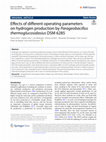 Research paper thumbnail of Effects of different operating parameters on hydrogen production by Parageobacillus thermoglucosidasius DSM 6285