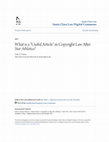 Research paper thumbnail of What is a “Useful Article” in Copyright Law After Star Athletica ?