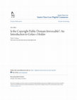 Research paper thumbnail of Is the Copyright Public Domain Irrevocable?: An Introduction to Golan v. Holder