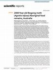 Research paper thumbnail of 2000 Year-old Bogong moth (Agrotis infusa) Aboriginal food remains, Australia