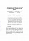 Research paper thumbnail of Information System of Scientific Activity Indicators of Scientific Organizations: Development Status and Prospects