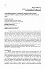 Research paper thumbnail of Assisted Reproductive Technologies and Socio-ethical Issues : Analysis of Risk Perception among the Different Social Groups in India