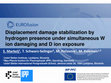 Research paper thumbnail of Displacement damage stabilization by hydrogen presence under simultaneous W ion damaging and D ion exposure