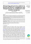 Research paper thumbnail of Pioneering anti-poverty policies in Brazil and Mexico: ambiguities and disagreements on conditional cash transfer programs