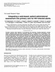 Research paper thumbnail of Integrating a web-based, patient-administered assessment into primary care for HIV-infected adults