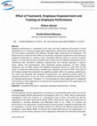 Research paper thumbnail of Effect of Teamwork, Employee Empowerment and Training on Employee Performance