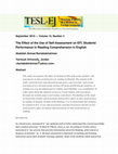 Research paper thumbnail of The Effect of the Use of Self-Assessment on EFL Students' Performance in Reading Comprehension in English