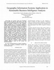 Research paper thumbnail of Geographic Information Systems Application inSustainable Business Intelligence Analysis