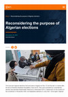 Research paper thumbnail of Reconsidering the purpose of Algerian elections