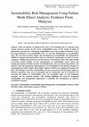 Research paper thumbnail of Sustainability Risk Management Using Failure Mode Efeect Analysis: Evidence From Malaysia