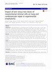 Research paper thumbnail of Impact of one versus two doses of mesenchymal stromal cells on lung and cardiovascular repair in experimental emphysema