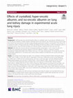 Research paper thumbnail of Effects of crystalloid, hyper-oncotic albumin, and iso-oncotic albumin on lung and kidney damage in experimental acute lung injury