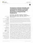 Research paper thumbnail of Comparison between Variable and Conventional Volume-Controlled Ventilation on Cardiorespiratory Parameters in Experimental Emphysema