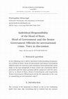 Research paper thumbnail of Individual responsibility  of the Head of State,  Head of Government and the Senior Government officials for international crime. Voice in discussion