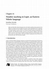 Research paper thumbnail of Number marking in Lopit, an Eastern Nilotic language