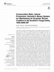 Research paper thumbnail of Conservative Style, Liberal Production: Hemudu’s Binary System for Maintaining its Scapular Shovel Tradition in the Southern Yangzi Delta, 7000–6000 BP