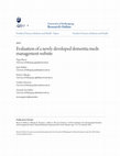 Research paper thumbnail of Evaluation of a newly developed dementia meds management website